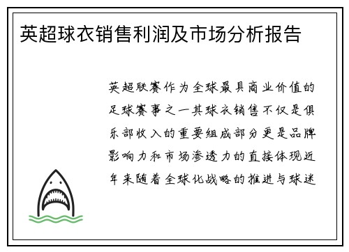 英超球衣销售利润及市场分析报告